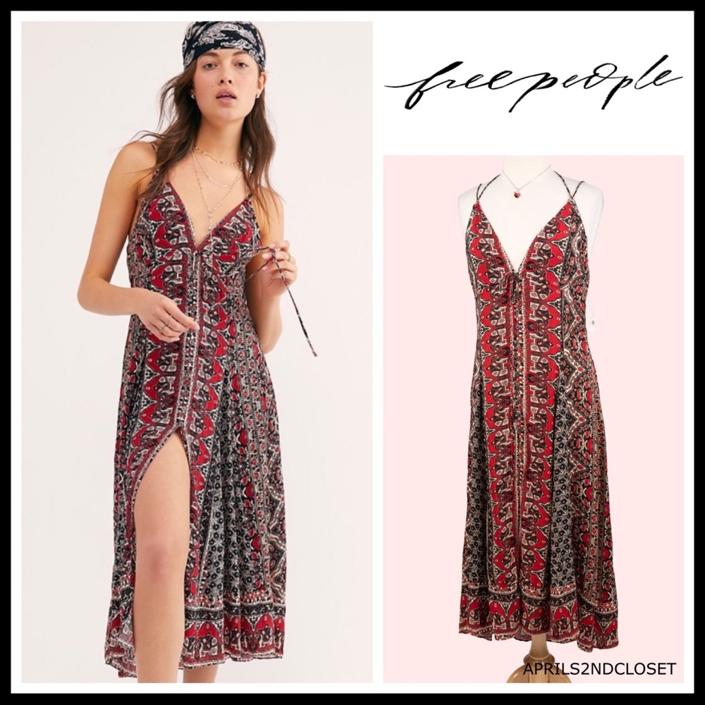 FREE PEOPLE BOHO MAXI MIDI TANK SLIP DRESS A2C - Picture 14 of 16